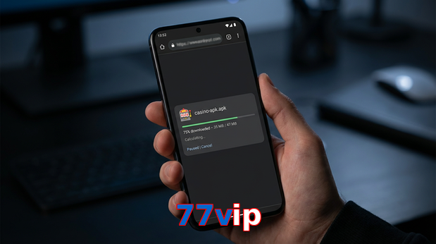 Main screen of 77Vip apk page for PK players