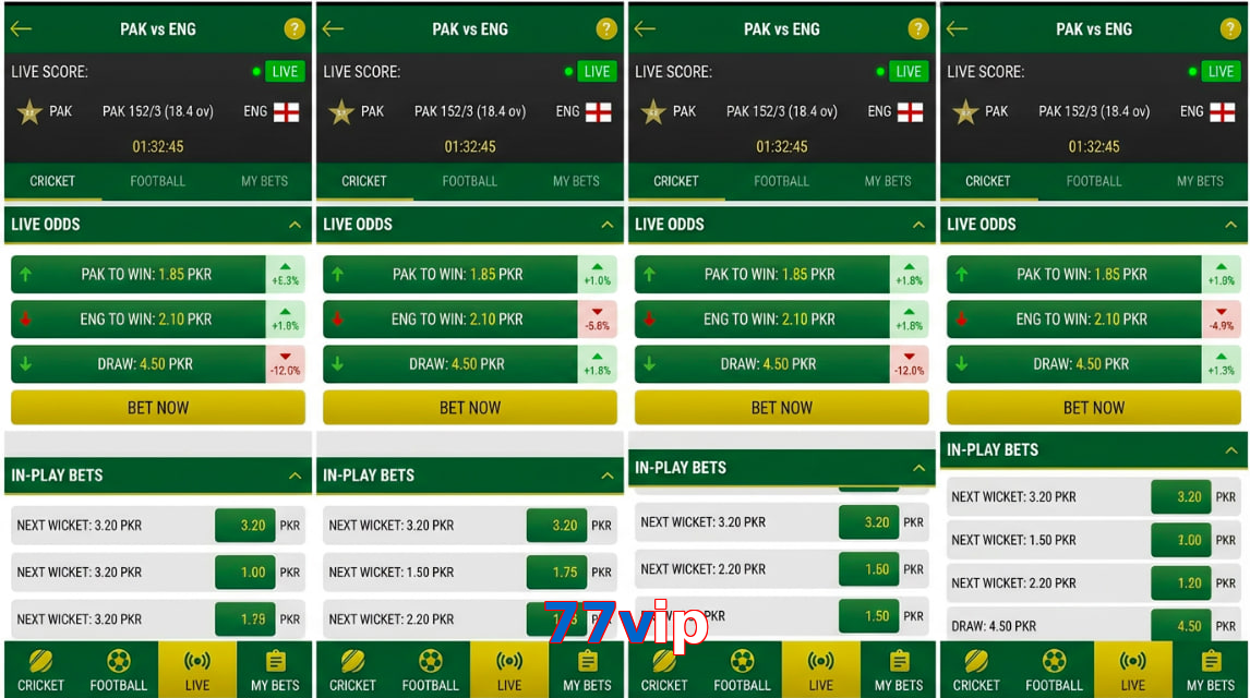 Game list for 77Vip bet section